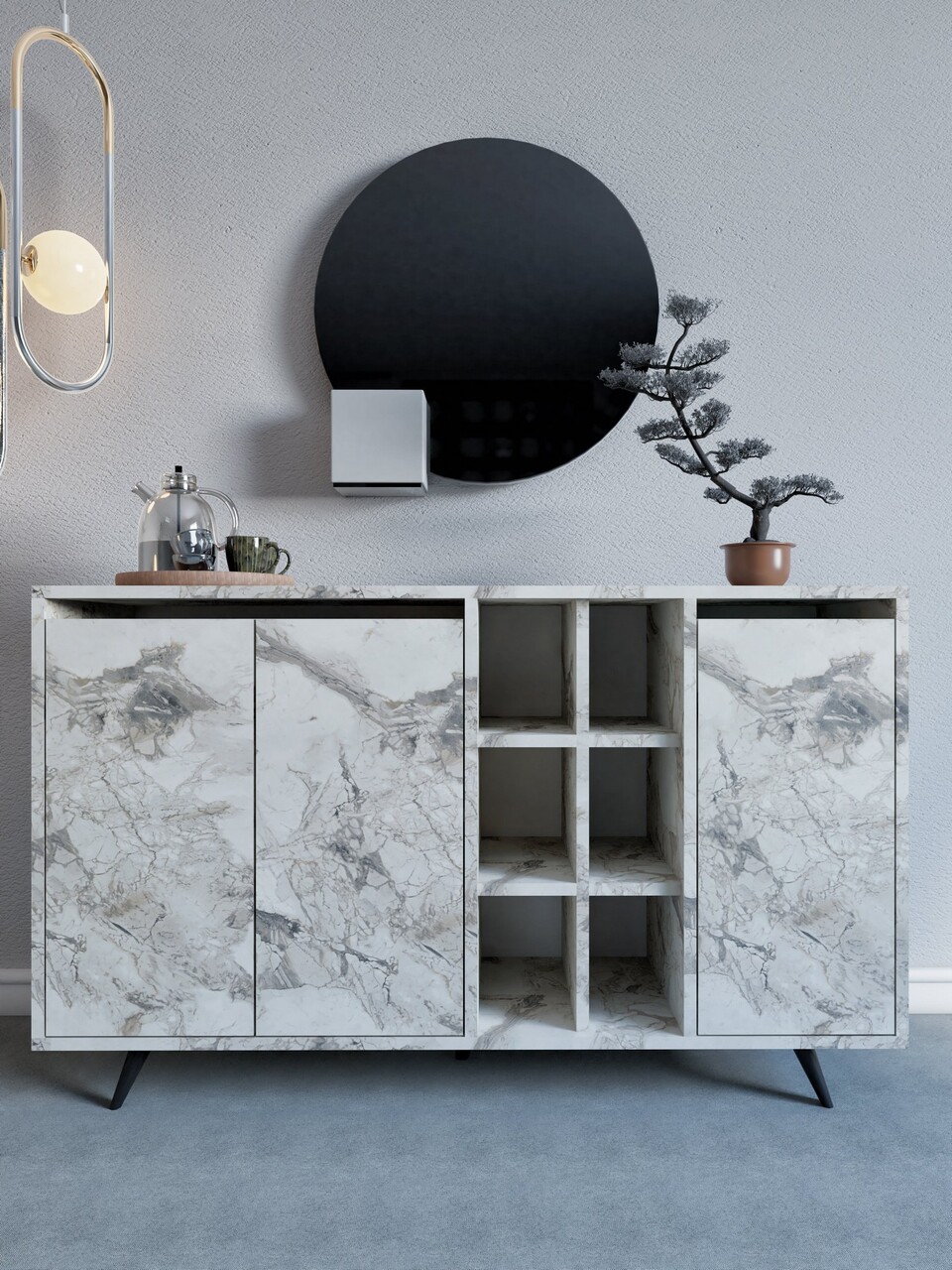 Consola, Hanah Home, Seria, 140x86x40 cm, Marmura Ephesus - imagine 6